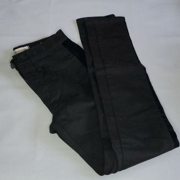 NWOT - Madewell 9" Mid-Rise Skinny Jeans: Velvet Tuxedo Stripe Edition - Picture 1 of 9